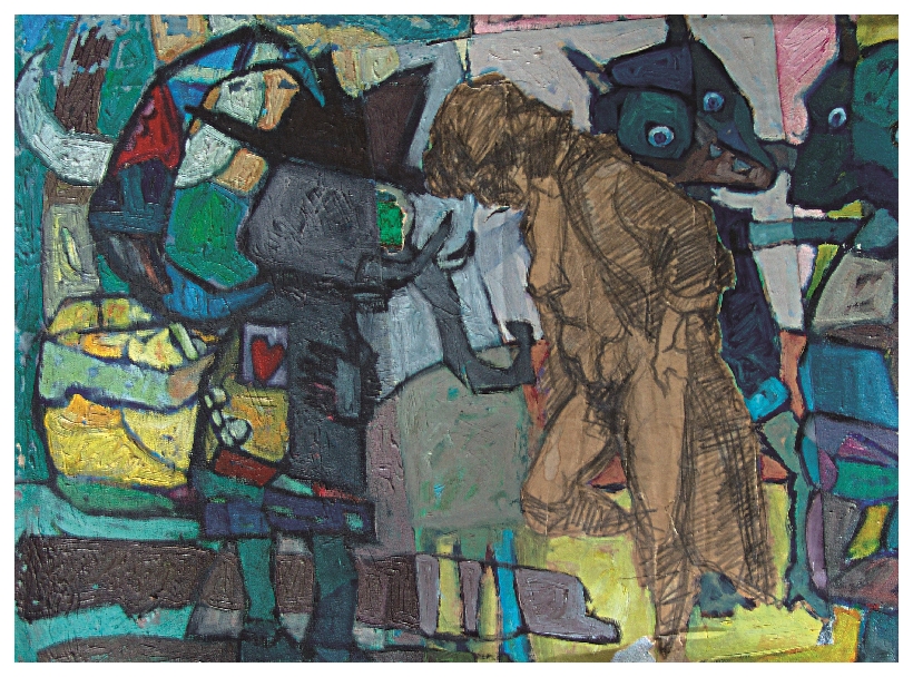 Love of Elephant - 57x78cm - 1992 - Oil on canvas