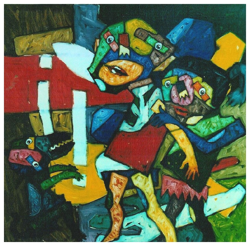 Fear of dog - 60x60cm - 1995 - Oil on canvas