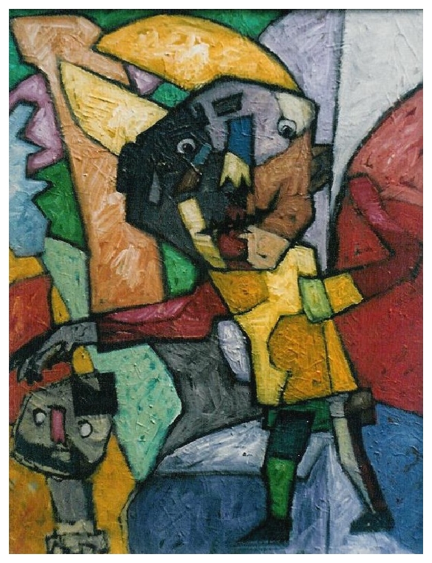 Puppet play - 51x42cm - 1995 - Oil on canvas